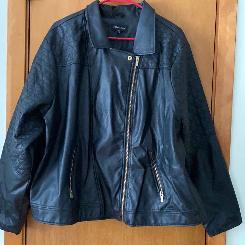 women’s black leather jacket